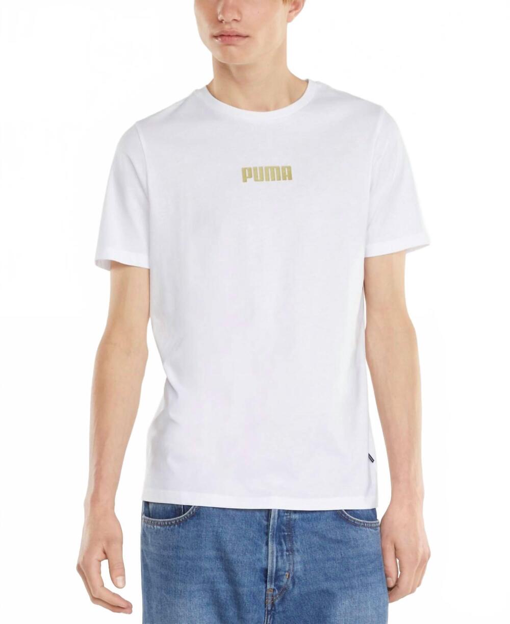 NEW PUMA dual logo t-shirt in white
